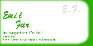 emil fur business card